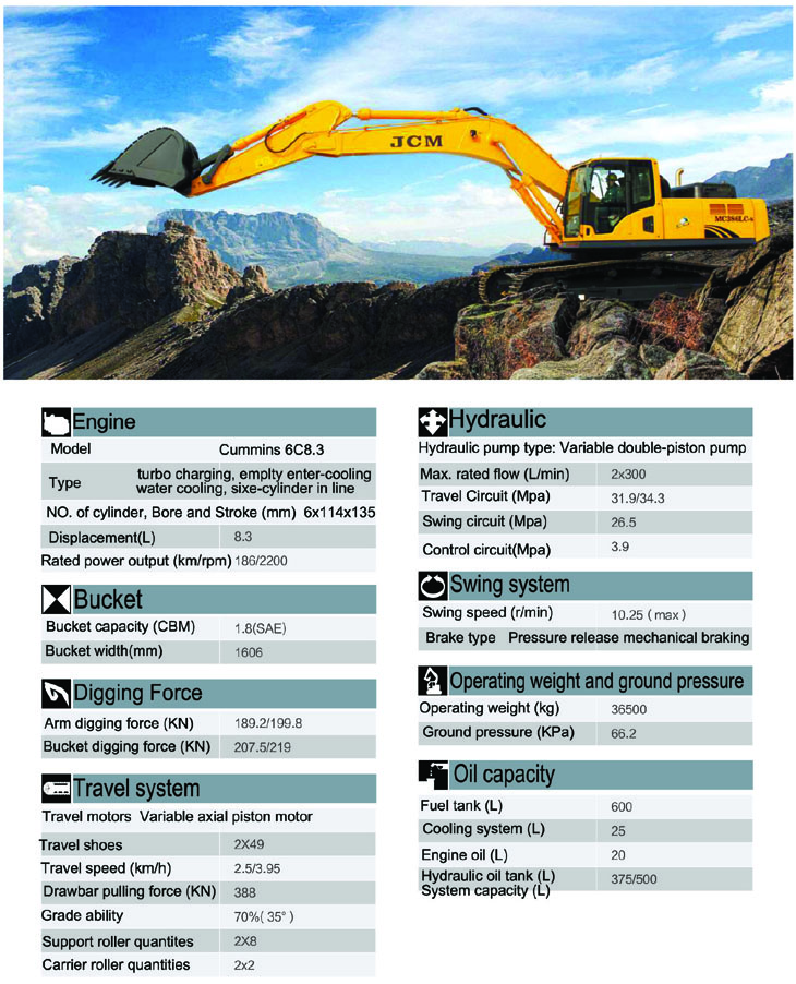 JCM MC386LC excavator